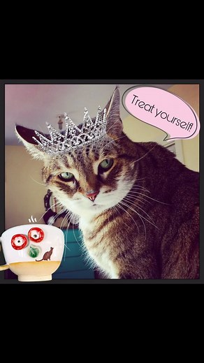 Sometimes you just got to treat yourself like the Queen that you are, a hot tea, coffee, hot cocoa or some catnip delight, Saint Push Push, Saint of pleasure and leisure, Queen of our hearts ❤️, this special teacup will satisfy a queen’s heart's desire. #pushpush #cat #cats #saint #coffee #tea #catnip #taylorswift #crazycatladyceramics | CRAZY CAT LADY Ceramics