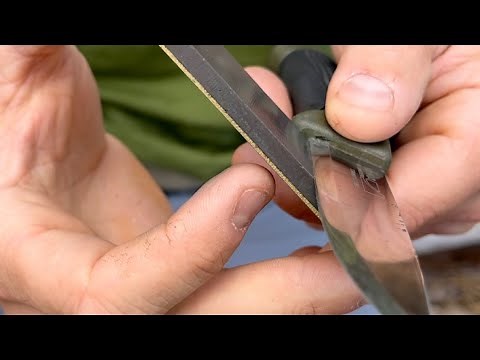 Knife Sharpening In The Field. Easy way to sharpen a knife while you're outdoors