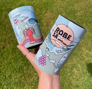 Robe SA Stubby Holder, Long Beach South Australia Bottle Cooler, Regular Standard Size, Obelisk Crayfish Rainbow, Summer, Limestone Coast - Etsy Australia