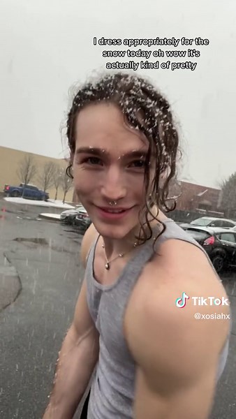 Wearing short shorts and a tank and having a snow day is a vibe #gay #lgbtqiaplus #cute #funny #cold #fun