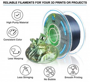 [Hot Item] Tri-Color Gold/Black/Green Silk PLA 3D Printers Filament 3D Pens Silk Filament 3D Printing Material Tangle Free Easy-Use DIY Gifts 3D Filaments