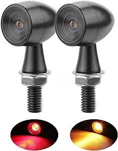 Amazon.com: LENJIEMT Motorcycle 8mm LED Bullet Turn Signal Lights Flashing Indicator Light Brake Blinker Amber Red Black Smoke Lens, 2PCS : Automotive