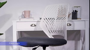 Topeakmart Armless Task Desk Chair - Mesh Lumbar Support, Ergonomic, Swivel for Small Spaces, Dark Gray