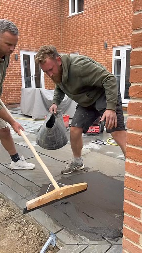 2.4K views | Jointing these beautiful sandstone strips Perfect edge to a patio! #edging #patio #landscaping #garden | Fresh Air Landscapes | Facebook