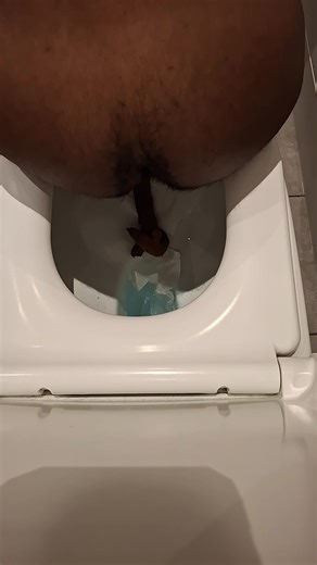 Slight moans with soft log in toilet