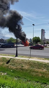 700K views · 1.5K shares | This pickup truck caught fire and rolled across Antelope Drive in Layton earlier today. Witnesses say nobody was inside as it rolled. Fuel spilling out caused a grass fire on the side of the road where the truck landed. Story: via.fox13now.com/sITSU (Video courtesy Jake Smith) | FOX 13 News | Facebook