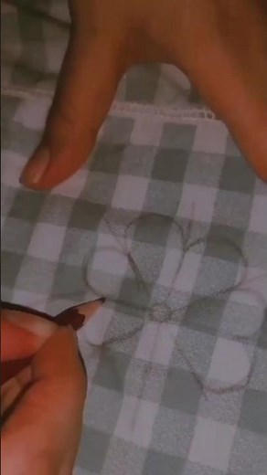 How to Draw an Embroidery Design on Fabric with Pencil ✏️🧵 #art #embroidry #infiniteclips