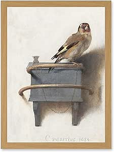 Artery8 Fabritius The Goldfinch Bird Animal Nature Painting A4 Artwork Framed Wall Art Print