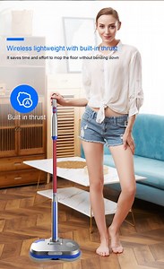 [Hot Item] Mop électrique sans fil, balais pulvérisateurs pour le nettoyage des sols avec réservoir d'eau intégré et phare LED, polisseur rechargeable pour sols en bois dur, carrelage, marbre et stratifié