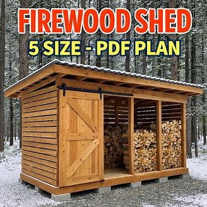 Firewood Shed Plans Bundle, 5 Sizes 4x10 to 8x16, Backyard Wood Rack Storage Shed, Diy Outdoor Building Blueprint, Digital Pdf Download - Etsy