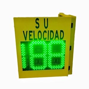 [Hot Item] Señales de tráfico portátiles de alta calidad con pantalla LED, señal de límite de velocidad amarilla, detector de radar de velocidad solar para carretera