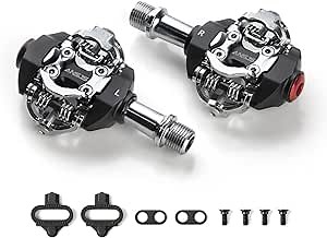 ANSJS MTB Mountain Bike Sealed Clipless Pedals Compatible with Shimano SPD Type Cleats SM-SH51 MTB Shoes - Easy Clip in（P31 Black）