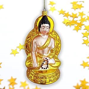 Golden Buddha Glass Ornament