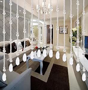 Amazon.com: AFENGYXYTG Arched Crystal Curtains Diamond Garland Beaded Curtains for Doorways Windows Divider Non-Acrylic Easy to Install Suitable for Home Decor and Parties (Clear, 60 Strings) : Home & Kitchen