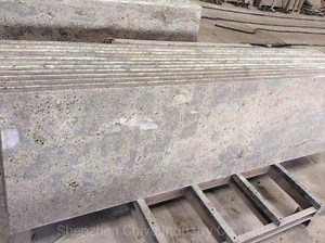 [Hot Item] Kashmir White/Gold Granite Slabs Tiles Prefab Counter-Tops Bulllnosed Edge and/Backsplash