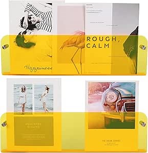 21.6" Magazine Holder,Acrylic Magazine Rack Wall Mounted,Clear Brochure Holder…