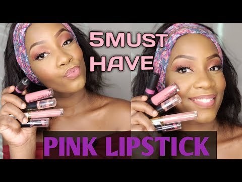 5 MUST HAVE PINK LIPSTICK FOR BLACK WOMEN,WOC & DARKER SKIN TONES..SWATCHES & DEMO