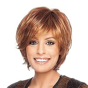 BLONDE UNICORN Short Auburn Hair Wig for Women Side Part Natural Wig for daily life