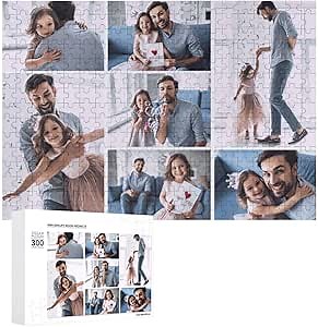 Custom Wooden Puzzles from Photos Personalized Picture Jigsaw Puzzle 300/500/1000 Pieces Customized Photo Collage Puzzles for Adult Birthday Xmas Gifts