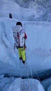The Khumbu Icefall is one of the most dangerous parts of Mount Everest. It is a constantly moving mass of ice and snow that can collapse without warning. In the past 60 years, over 40 climbers have been killed in icefalls on Mount Everest. Credit: luckydavewatson #Trekkinginnepal | Trekking In Nepal