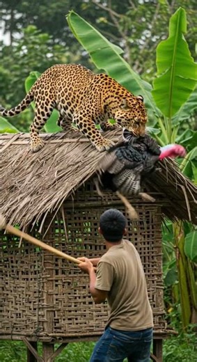 Leopard Attacks in Coop, Man Smashes to Save Turkey