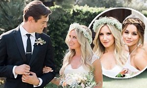 'Best day of my life!': Ashley Tisdale weds Christopher French in secret ceremony... with Vanessa Hudgens as a bridesmaid