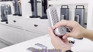 Mechanical keyless Entry Door Lock，Outdoor Keyless Gate Lock Waterproof and Sun Proof，Mechanical Door Lock，Auto Lock, No Electronic(Silvery，Large Cushion)