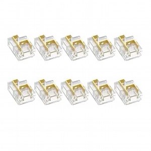 8mm 2-Pin LED Strip Connector Kit - 10 Pack 6-in-1 Solderless Clips for Single Color COB LED Light Strips, L Shape T Shape Corner Right Angle Connection, DC 5V 12V 24V Compatible