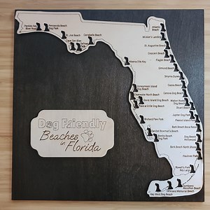 Dog-friendly Beaches of Florida Wall Art Map Marker Keepsake Gift for Dog Lovers, Bucket List, Personalized Home Decor for Travelers - Etsy Canada