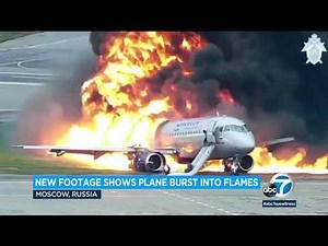 New footage shows Russian plane burst into flames