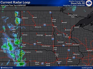 A quick view of the radar this evening shows showers and thunderstorms that developed across the front range of the Rocky Mountains. These showers and storms will be weakening as they push into our area after midnight. Lightning and gusty winds will be possible. | US National Weather Service Sioux Falls South Dakota