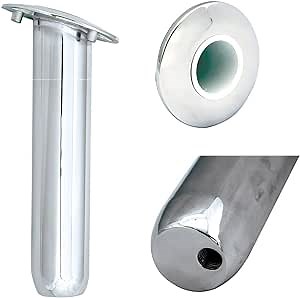 Tigress Blind Mount Round Head Closed Base 9" Rod Holder with Heavy Duty Drain Hole and 1-5/8" ID