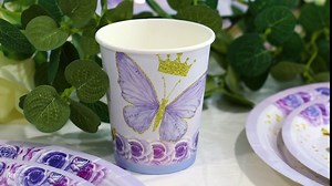 Butterfly Birthday Party Decorations Baby Shower Plates for Girl,24 Servings with Purple Butterfly Paper Plates,Napkins,Dessert Plate and Cups,Party Supplies for Princess and Butterfly Fairy Themed