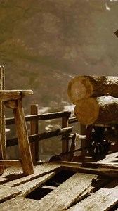 medieval port with a wooden instruments