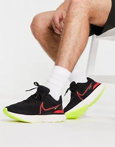 Nike Running - React Infinity Run Flyknit 3 - Baskets - Noir/rouge | ASOS