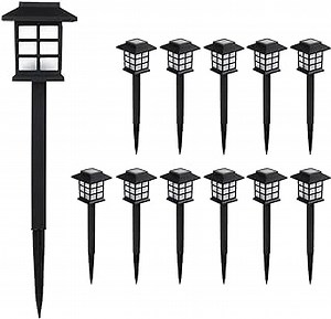 12 Pack Outdoor Solar Lights, Landscape Path Light, Ground Plug Lights, Lawn Courtyard Villa Garden Decorative Lights, Solar Pathway Lights for Landscape Walkway Driveway Patio Yard & Lawn