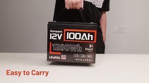HumsiENK 12V 100Ah LiFePO4 Lithium Battery with Bluetooth (Group 24), 15000+ Deep Cycles Battery, Built-in 100A BMS & Low-Temp Protection, Max. 1280 Energy for RV/Boat/Off-Grid/Home Backup