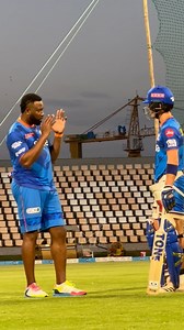 📽️ Training vibes with 𝕋𝕙𝕖 𝕃𝕝𝕠𝕣𝕕 🏏 #OneFamily #MumbaiIndians #IPL2023 #TATAIPL Kieron Pollard | Mumbai Indians