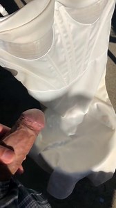 Cell Phone Video of Gorgeous White Satin Gown getting Peed on