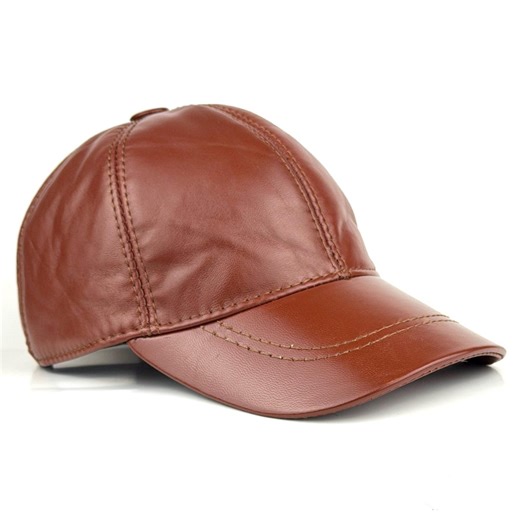 Brown Leather Baseball Cap Genuine Sheepskin Leather Hat Unisex Adjustable Fit Handmade - Etsy
