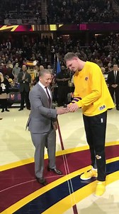 Timofey Mozgov is back in The Land for #CavsLakers and just received his #WonForAll bling! 🏆💍 | Cleveland Cavaliers