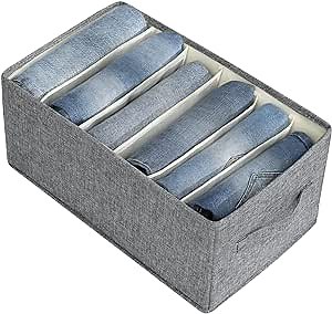 Wardrobe Clothes Organizer for Folded Clothes, Closet Organizers and Storage with Reinforced Handle Thick Fabric for Clothes, Jeans and Pants Organization, Foldable and Stackable with Built-in PP