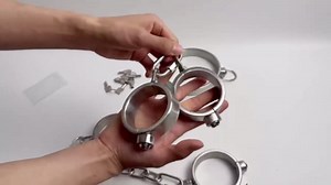 Stainless Steel BDSM Restraints Set - Adjustable Handcuffs Ankle Cuffs Neck Collar, Quick-Release Lock, Comfortable Bondage Toys for Adults, Discreet Packaging Sex Toys(Male 3pcs)