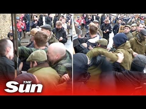 Massive brawl breaks out between hunt protesters and riders at Avon Vale