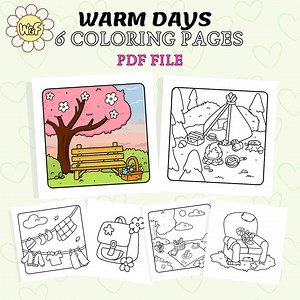 Spring Coloring Pages for Adults | Relaxing, Cheerful Designs (PDF) - Etsy
