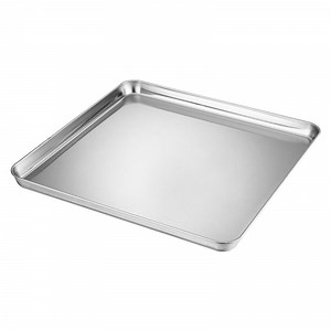 [Hot Item] Bulk Various Sizes Stainless Steel Square Bread Cake Jelly Roll Baking Sheet Pan Bakery Home Kitchen Oven Pan
