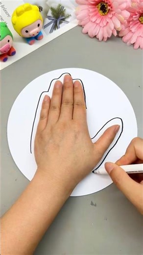Easy Handprint Worm Art for Kid#shorts
