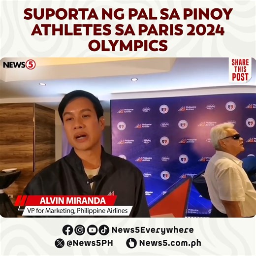 3.5K views | Inanunsyo ng Philippine Airlines #PAL ang buong pagsuporta nila sa ating mga atleta para sa nalalapit na #Paris2024 #Olympics at #Paralympics sa France. Sinisiguro ng PAL na komportable, ligtas, at maayos nilang maihahatid ang ating mga atleta sa Paris at pabalik sa bansa. Sinabi ito ng PAL sa kanilang send-off at appreciation dinner para sa mga Pinoy athletes. #PRsGoFurther #News5 | via Arjie Mendoza For more videos, visit us at www.news5.com.ph. | News5 | Facebook