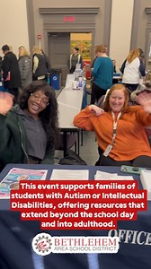 Our Bethlehem Area School District Special Education Community Transition Fair was a huge success. The Fair is arranged for families of students with Autism or Intellectual Disabilities. The purpose is to connect our families with agencies in our community who provide services that go beyond the school day, and often into adulthood. We had 18 agencies and 62 families participate making connections to partners so families can access the support available to their children. Thank you to all the fa
