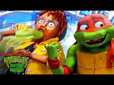 April O'Neil Throws Up On LIVE TV | Full Scene | Teenage Mutant Ninja Turtles: Mutant Mayhem